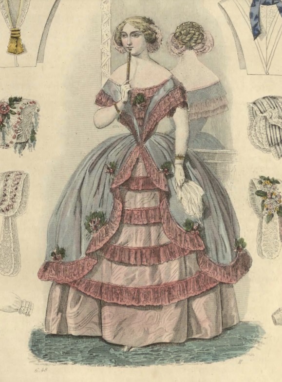 strój balowy XIX w. suknia balowa