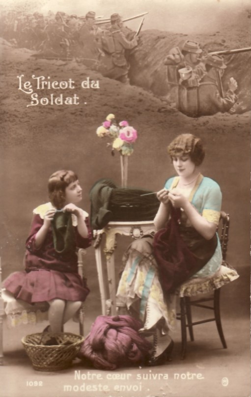 kobieta robiąca na drutach I wojna światowa