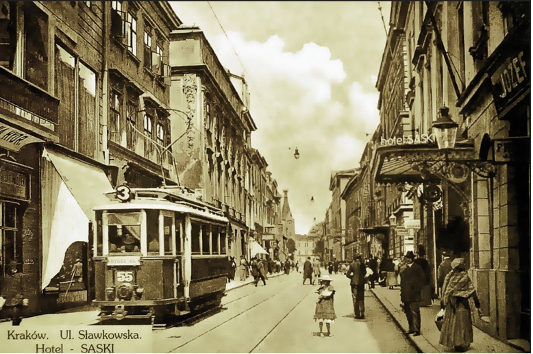 Hotel Saski przy ul. Sławskowskiej w Krakowie w XIX w.